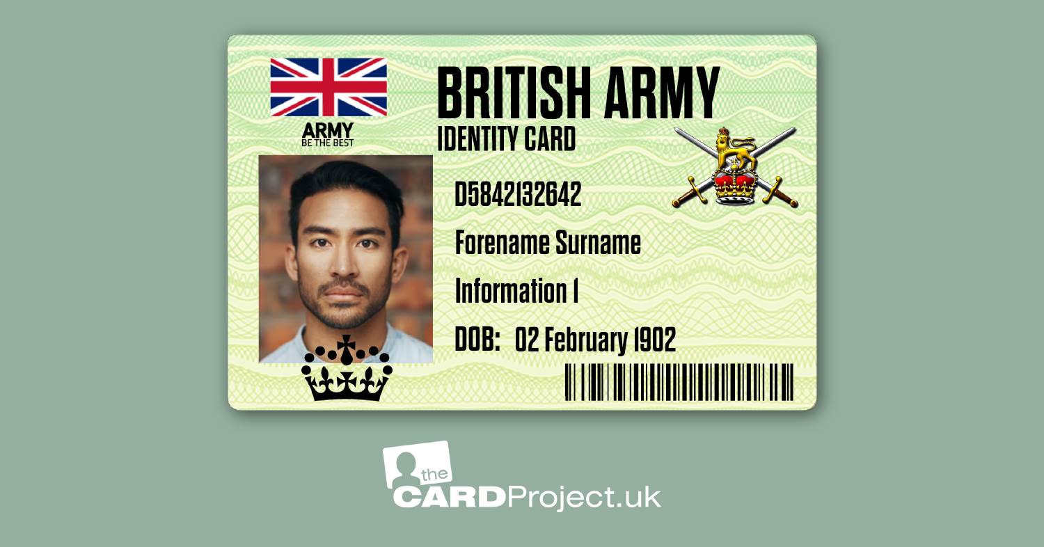 British Army ID Card, Cosplay, Film and Television Prop 